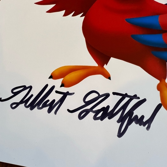 Gilbert Gottfried Autograph Iago Bird From Disney Aladdin Signed Art Picture - Picture 2 of 3